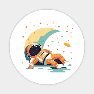 Astronaut sleeping in space Magnet